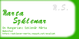 marta szklenar business card