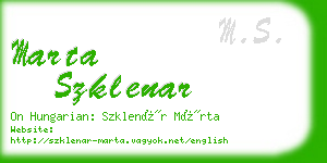 marta szklenar business card